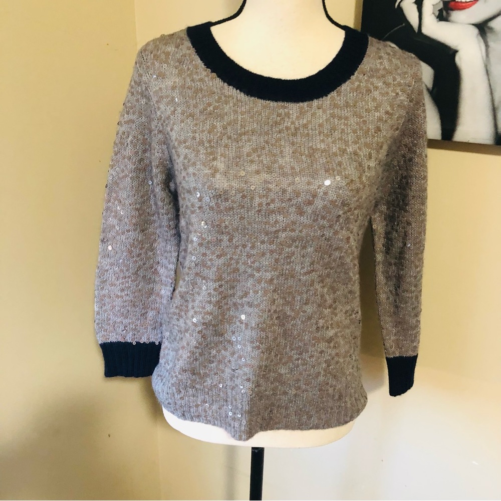 J. Crew Sequined Wool Blend Sweater Top